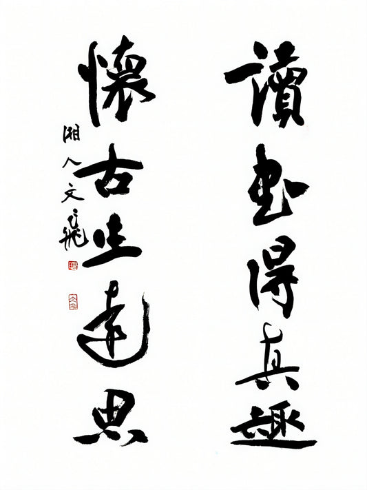 【讀書得真趣，懷古生遠思】対聯    poetic couplet